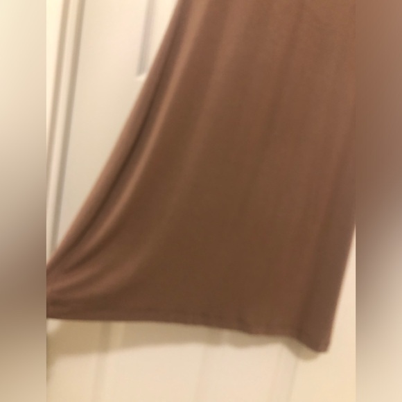 Short Sleeve Taupe/Light Brown T-Shirt Swing Dress - Picture 6 of 9